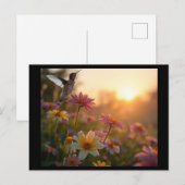 Postkarte Kolibri im Flug (Vorne/Hinten)