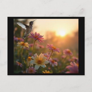 Postkarte Kolibri im Flug