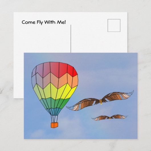 Postkarte - Komm, flieg mit mir (Vorne/Hinten)