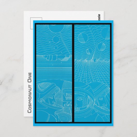 Postkarte Kosmonaut (Vorne/Hinten)