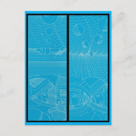 Postkarte Kosmonaut (Vorderseite)