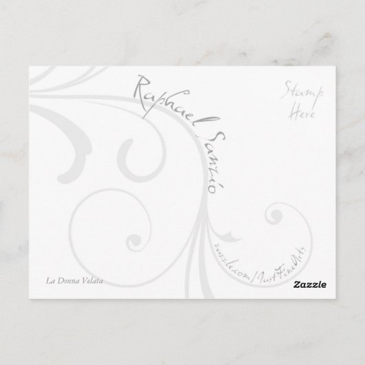 Postkarte La Donna Velata (Rückseite)