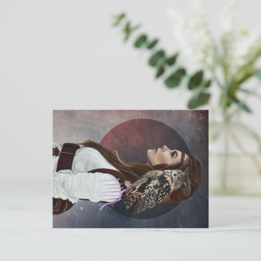 Postkarte "Lady Owl". (Stehend Vorderseite)