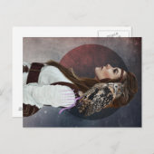 Postkarte "Lady Owl". (Vorne/Hinten)