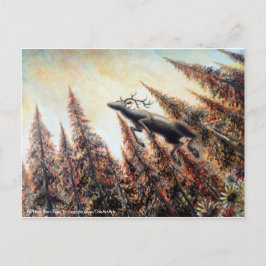 Postkarte - Leaping Hirsch