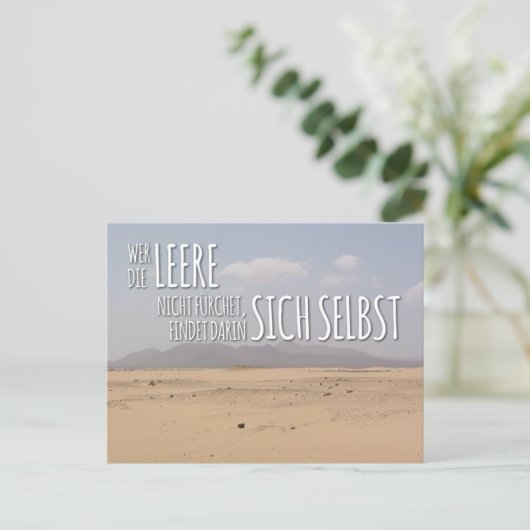 Postkarte „Leere & Selbstfindung“ (Stehend Vorderseite)