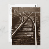 Postkarte ~ LEERE TRAINTRACKS ~ Bahnschalter (Vorne/Hinten)