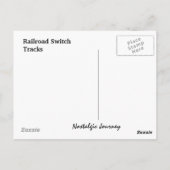 Postkarte ~ LEERE TRAINTRACKS ~ Bahnschalter (Rückseite)