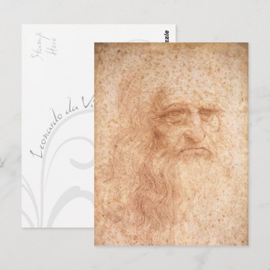 Postkarte Leonardo da Vinci (Vorne/Hinten)