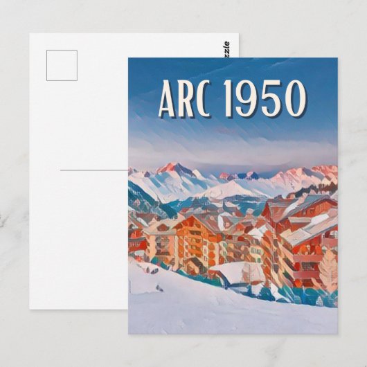 Postkarte Les Bogen 1950 Skistation (Vorne/Hinten)