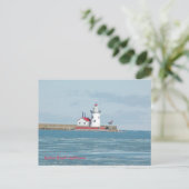 Postkarte: Leuchtturm Harbor Beach Postkarte (Stehend Vorderseite)