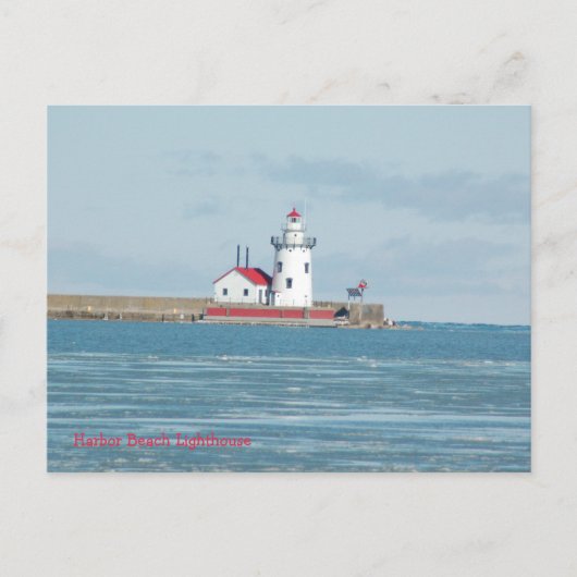 Postkarte: Leuchtturm Harbor Beach Postkarte (Vorderseite)