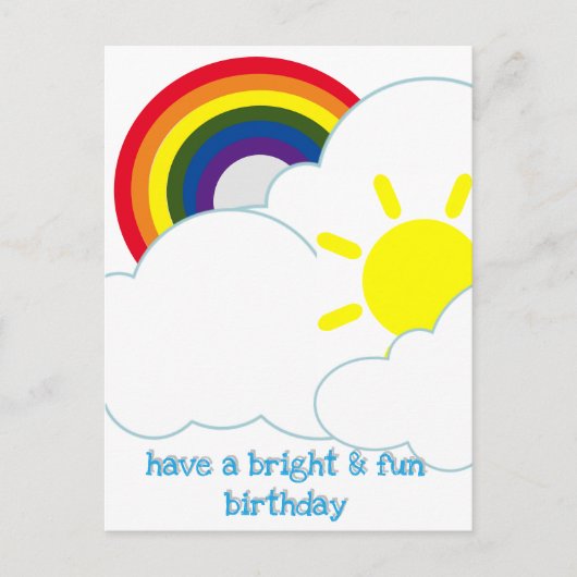 Postkarte - LGBT Bright & Fun Geburtstag (Vorderseite)