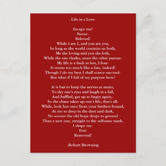 Postkarte-Liebe Art-Liebe Gedicht 12 Postkarte (Vorderseite)