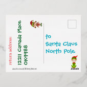 Postkarte - Lieber Weihnachtsmann, ich wünsche mir (Rückseite)