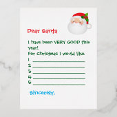 Postkarte - Lieber Weihnachtsmann, ich wünsche mir (Vorderseite)