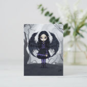 Postkarte "Lila Papierherze" (Stehend Vorderseite)