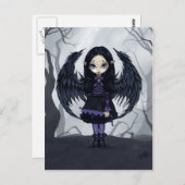 Postkarte "Lila Papierherze" (Vorne/Hinten)