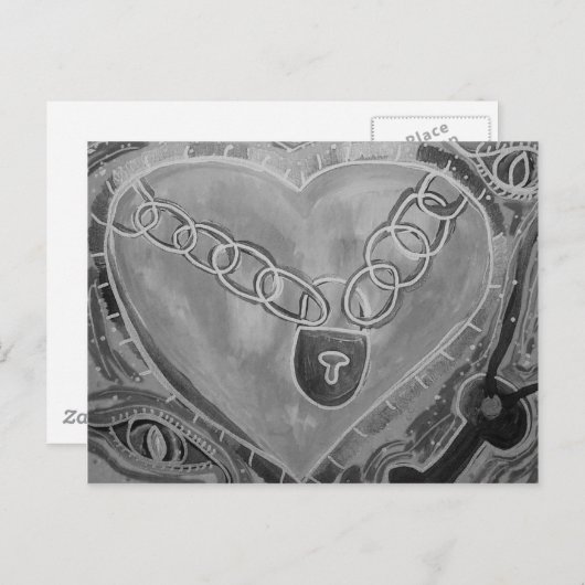 Postkarte "Locked Heart" (Vorne/Hinten)