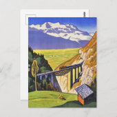 Postkarte - Loetschberg Eisenbahn Schweiz (Vorne/Hinten)