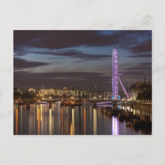 Postkarte: London Eye and Thames River at night Postkarte (Vorderseite)