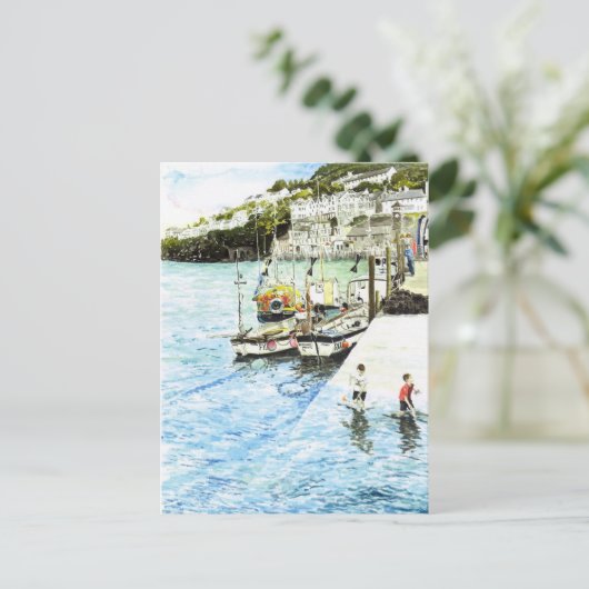Postkarte "Looe Harbor" (Stehend Vorderseite)