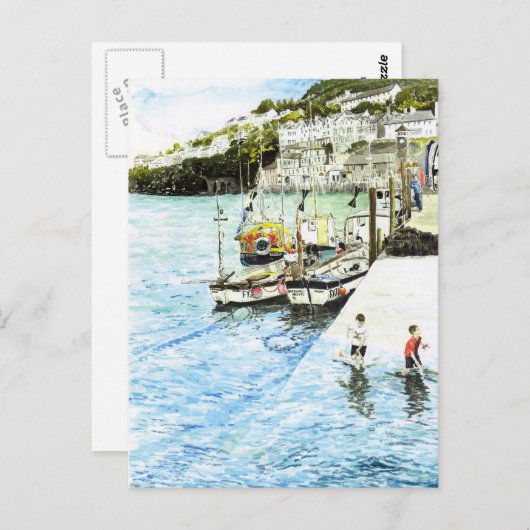 Postkarte "Looe Harbor" (Vorne/Hinten)