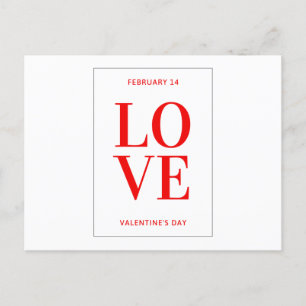 Postkarte - "Love You Feb 14 Valentines Day"