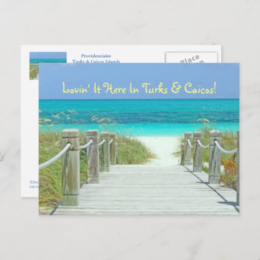 Postkarte, "LOVIN' IT HIER IN TURKS & CAICOS!" Postkarte (Vorne/Hinten)