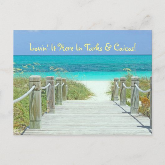 Postkarte, "LOVIN' IT HIER IN TURKS & CAICOS!" Postkarte (Vorderseite)
