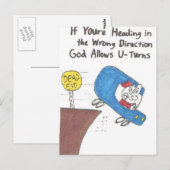 Postkarte - lustige Kirchenschilder (Vorne/Hinten)