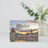 Postkarte Luzern Schweiz Alte Stadt Kapellbrücke (Stehend Vorderseite)