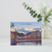 Postkarte Luzern Schweiz Reuss Fluss Altstadt (Stehend Vorderseite)