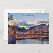 Postkarte Luzern Schweiz Reuss Fluss Altstadt (Vorne/Hinten)