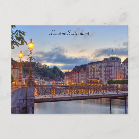 Postkarte Luzern Schweiz Reuss Fluss Altstadt (Vorderseite)