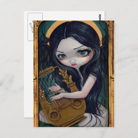 Postkarte "Lyre Angel" (Vorne/Hinten)