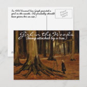 Postkarte "Mädchen im Wald" (Vorne/Hinten)