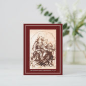 Postkarte: Madonna & Christ Kind mit einer Katze Postkarte (Stehend Vorderseite)