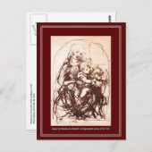 Postkarte: Madonna & Christ Kind mit einer Katze Postkarte (Vorne/Hinten)