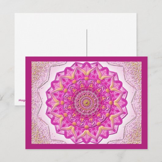 Postkarte MagicMandala Magenta (Vorne/Hinten)