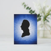 Postkarte "Man Silhouette on Blue" (Stehend Vorderseite)