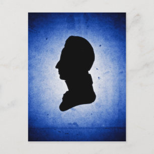 Postkarte "Man Silhouette on Blue"