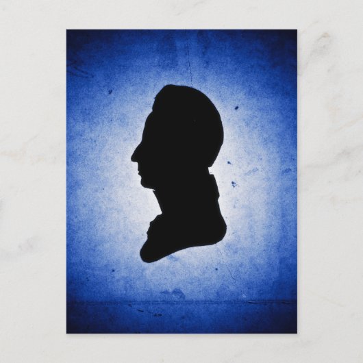 Postkarte "Man Silhouette on Blue" (Vorderseite)