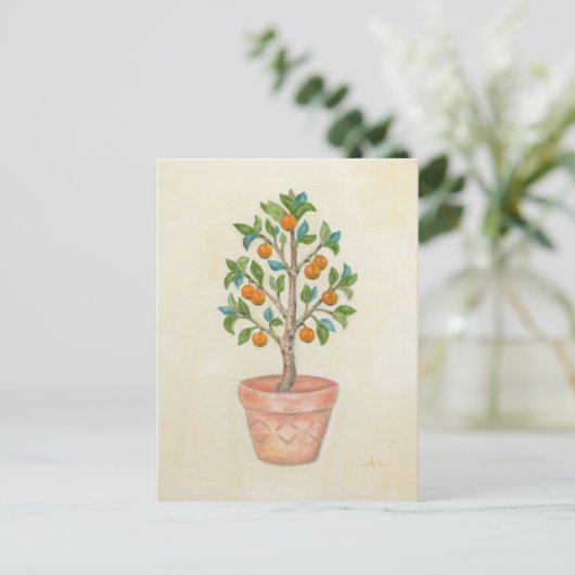 Postkarte Mandarine Tree (Stehend Vorderseite)