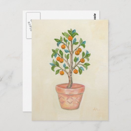 Postkarte Mandarine Tree (Vorne/Hinten)