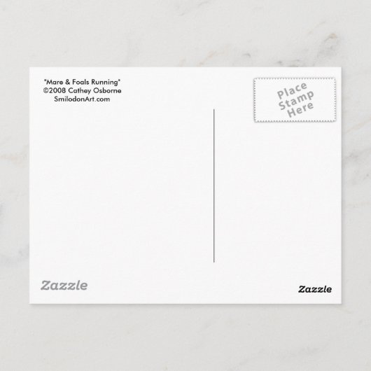 Postkarte - Mare & Foals laufen (Rückseite)