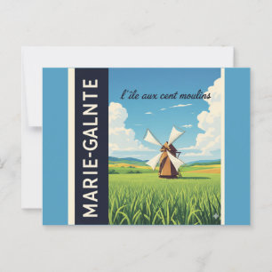 Postkarte Marie-Galante Mühle Guadeloupe