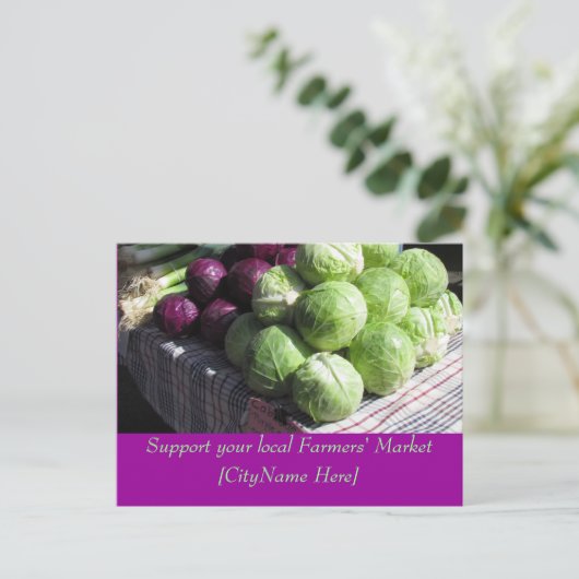 Postkarte - Markt für Bauer unterstützen - Cabbage (Stehend Vorderseite)