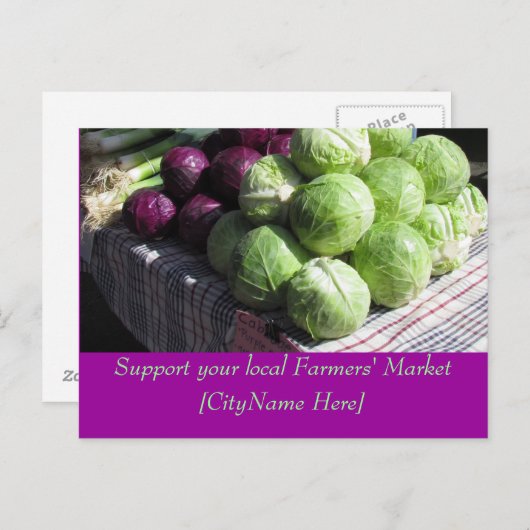 Postkarte - Markt für Bauer unterstützen - Cabbage (Vorne/Hinten)