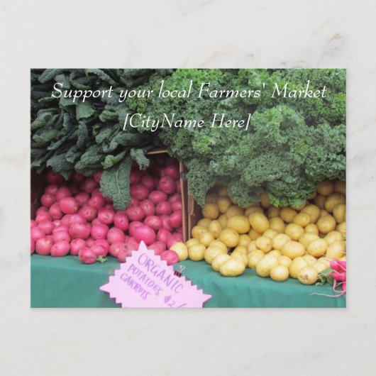 Postkarte - Markt für Bauern - Kartoffeln (Vorderseite)